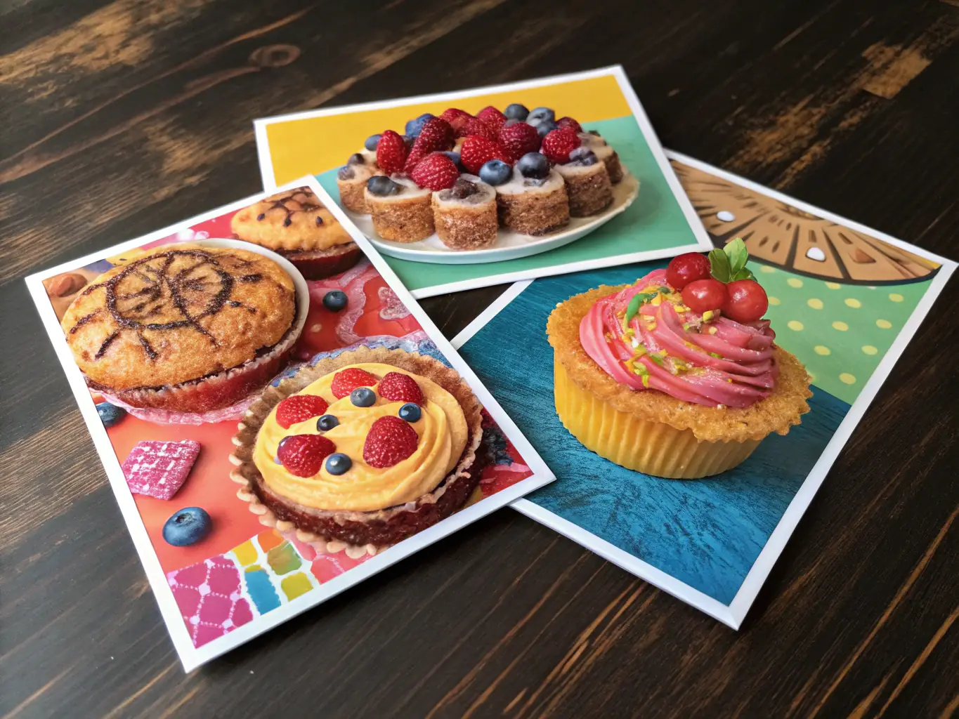 A collection of postcards featuring scenic landscapes and cultural landmarks, showcasing the studio's photographic production capabilities.