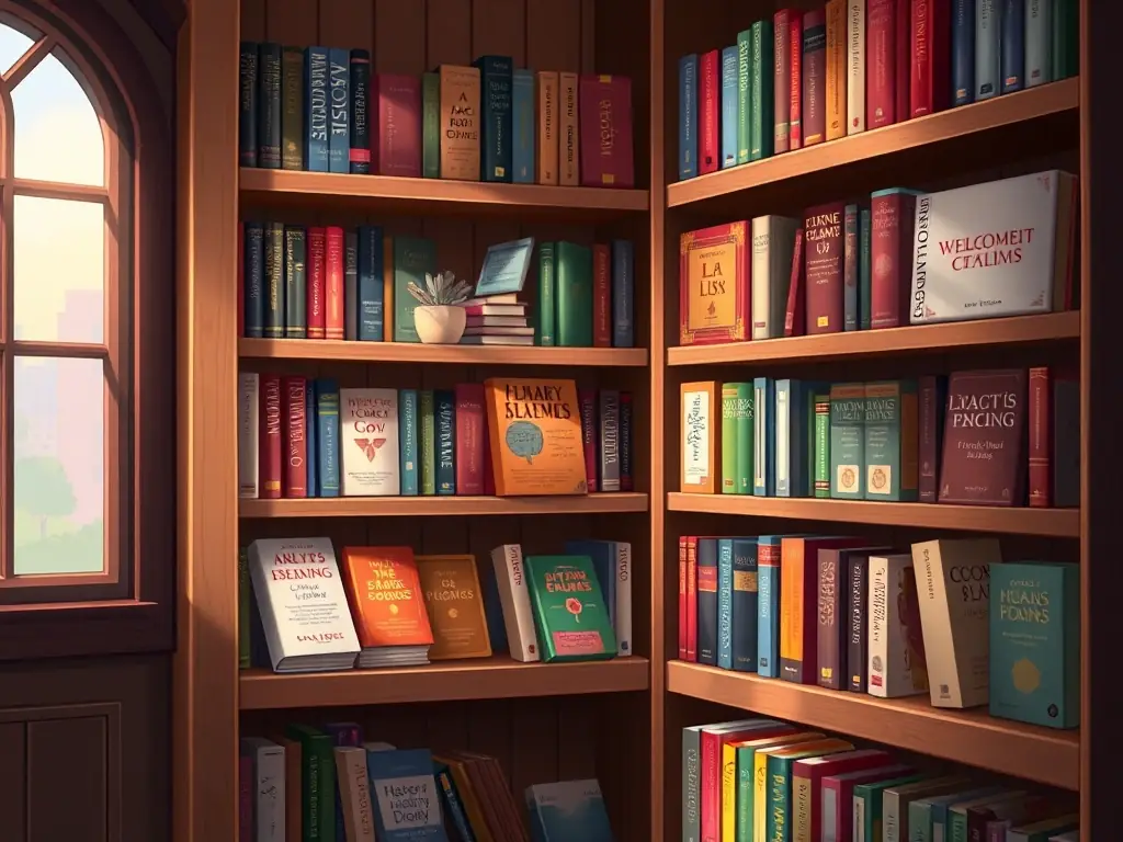 A collection of books showcasing photographic works, displayed on a shelf in a well-lit studio, representing CASTELIER-PHOTO's book production services.